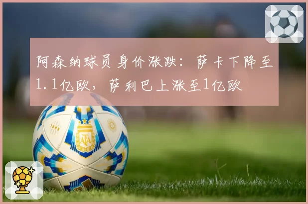 阿森纳球员身价涨跌:萨卡下降至1.1亿欧,萨利巴上涨至1亿欧
